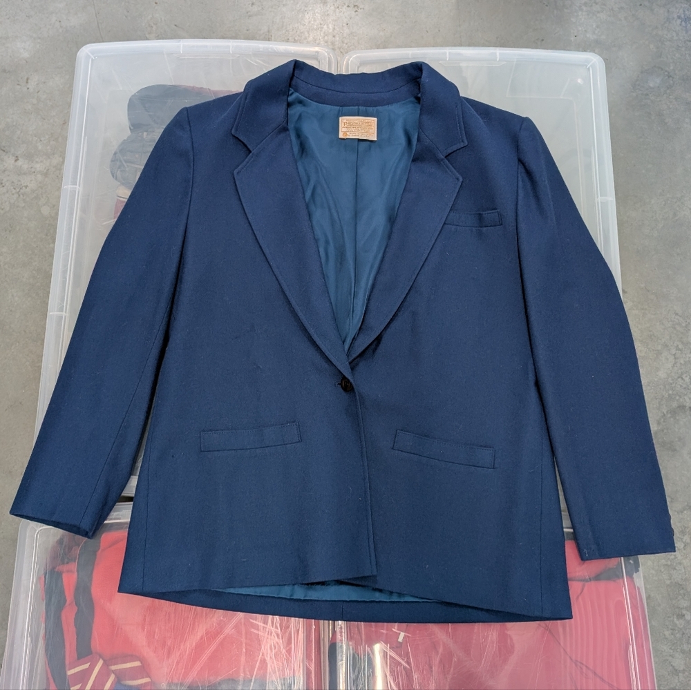 Pendleton pure virgin wool blazer women size 16 dark blue